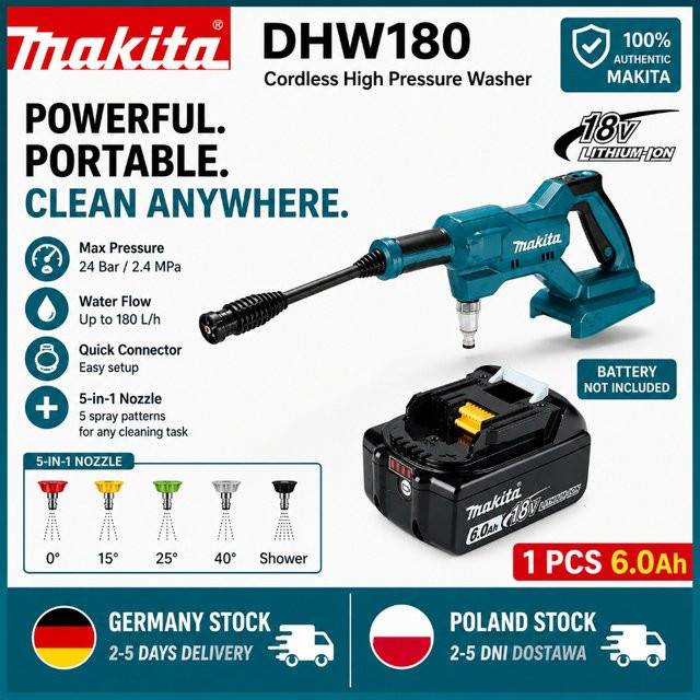Makita Akku-Hochdruckreiniger DHW180 18V kabelloser Reiniger in Petrol - Bild 1