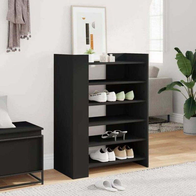 Schuhschrank Vidaxl Modern Schwarz aus Holzwerkstoff B: 74,5 cm, T: 37,5 cm, H: 100 cm - Bild 1