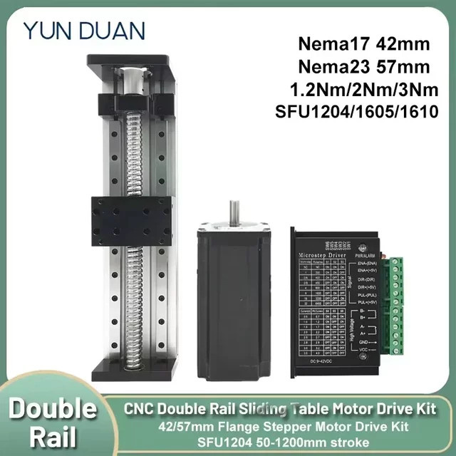 Motorisierter Lineartisch YUN DUAN mit CNC Kugelumlaufspindel SFU1605/SFU1610 für XYZ-Achsen Linearaktuator bis max. 80kg - Bild 1