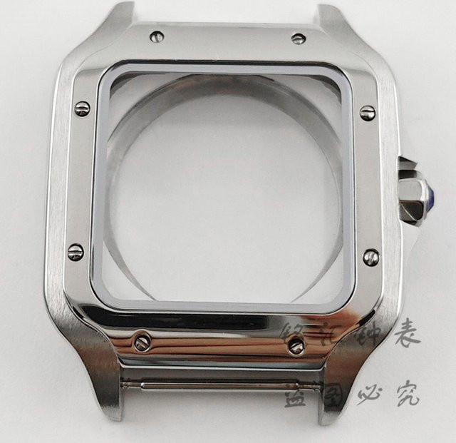 LIYAN Uhrengehäuse Edelstahl, Quadratisch, 38 mm, Silber, Unisex - Bild 1