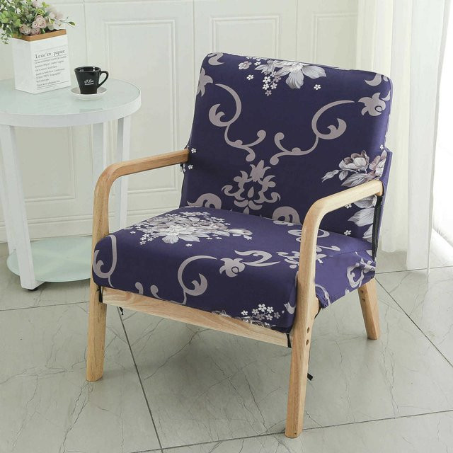 Yiran Furniture Elastischer Quadratischer Stuhlbezug aus Polyester und Elasthan mit Floralem Muster, B/B: 40 x 40 cm - Bild 1