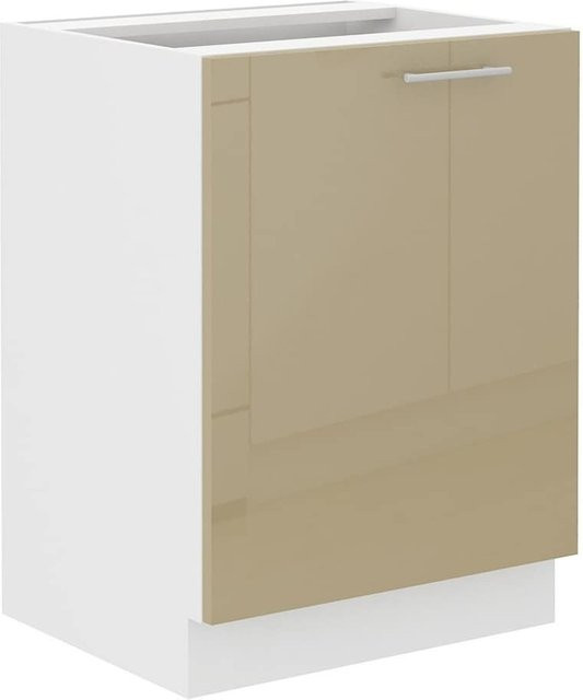 Küchenunterschrank Lara in Cappuccino Hochglanz und Weiß mit einer Breite von 60 cm - Bild 1