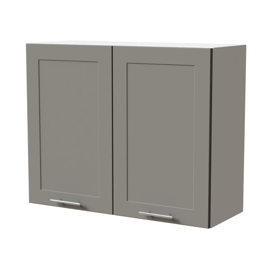 Feldmann-Wohnen Hängeschrank Oslo Küchenschrank mit Soft-Close-Türen in Weiß und Staubgrau Matt, B/T/H: 90 x 32,5 x 72 cm - Bild 2