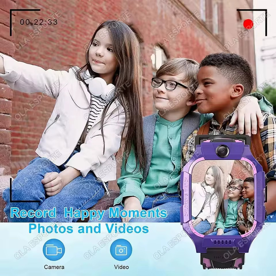 Ola Esporte Kinder-Smartwatch HW12 mit GPS-Ortung, SIM-Karte, Anruffunktion und Kamera, wasserdicht, Farbe: Grün - Bild 4