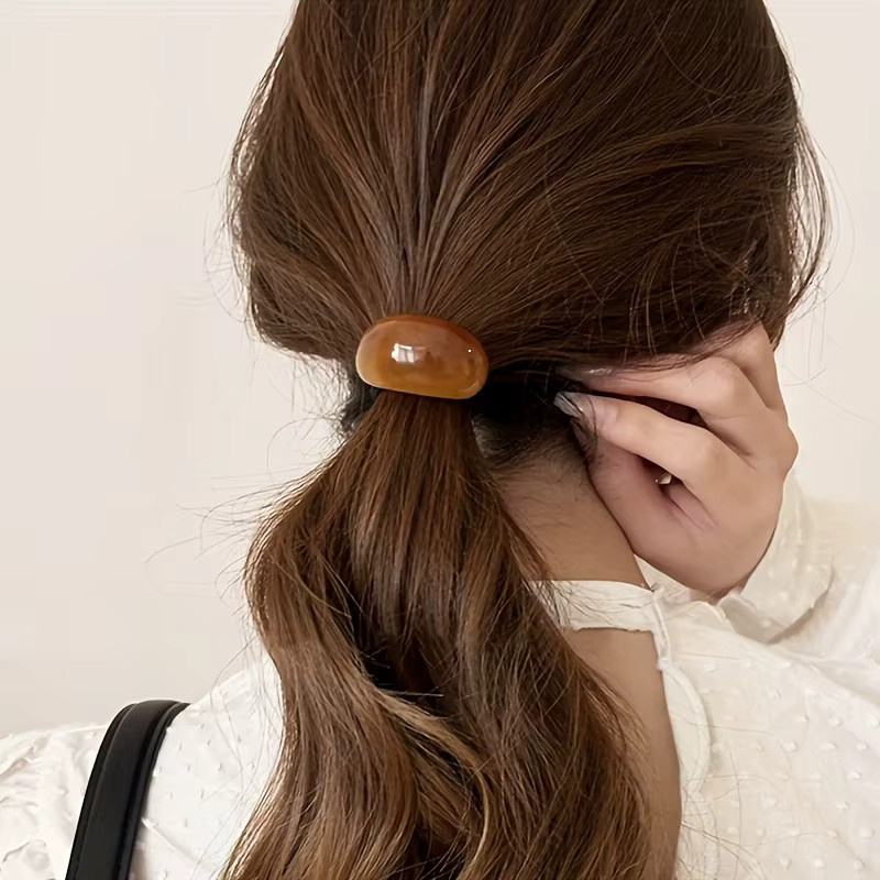 6 Stück Haar Schleife, geometrische elliptische Haargummis - Bild 6