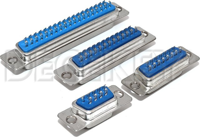 DECEKEY D-SUB Steckverbinder Set mit 5 Stück Buchsen in Löttyp für gerade Montage, kompatibel mit DB9, DB15, DB25 und DB37 - Bild 1