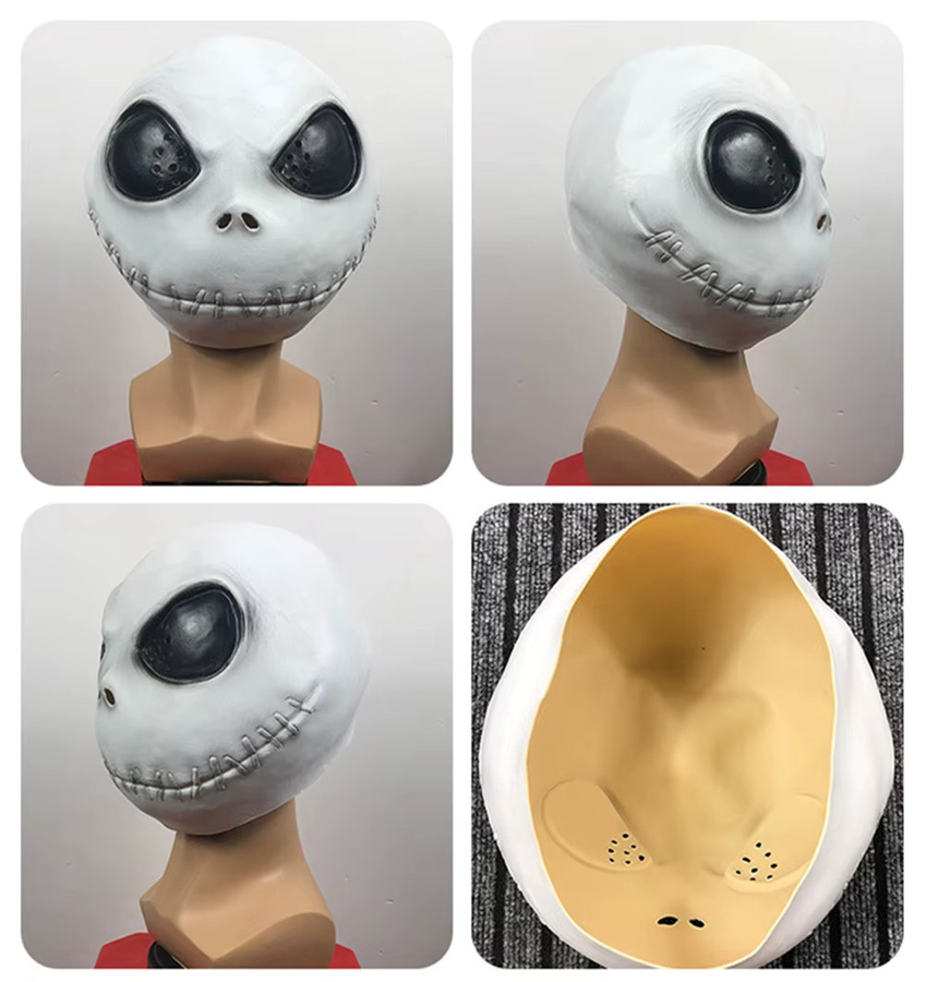 Cosplay-Maske Kostüm Latex-Helm, Weiß, Gummi - Bild 3