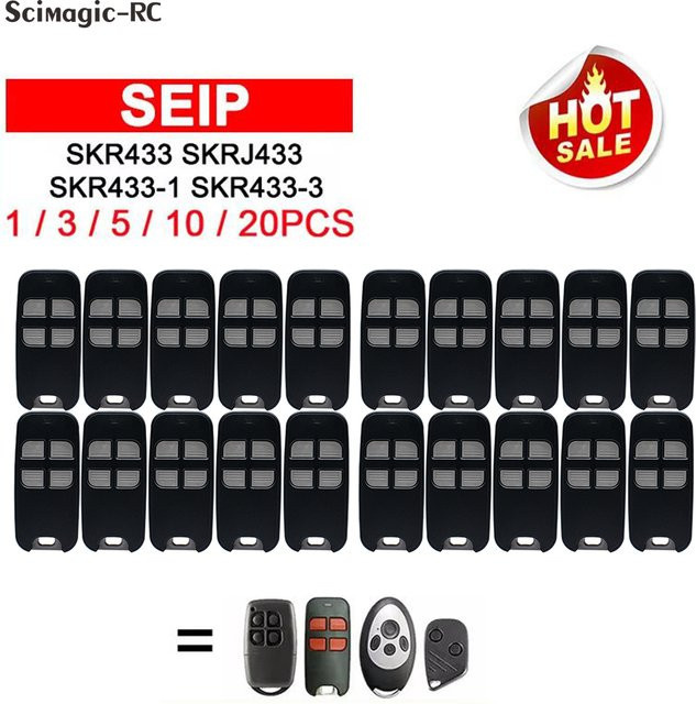 Seip Fernbedienung für Garagentoröffner SKR433, 433,92 MHz Rolling Code, Schwarz - Bild 1
