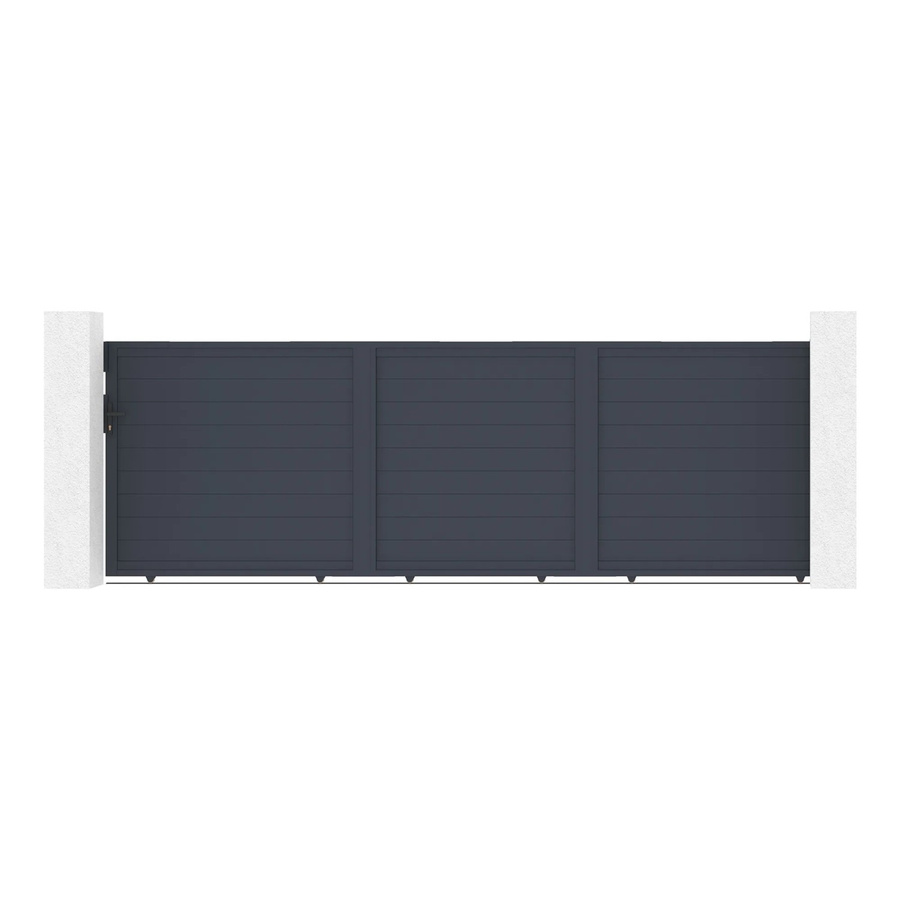 Casanoov Schiebetor Eiger aus Aluminium mit 2 Pfosten und Ranger C300 Motor, Farbe: Anthrazit/Grau, B/H: 500 x 140 cm - Bild 2