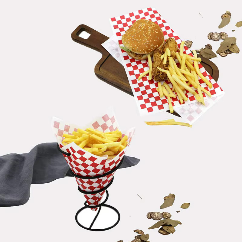 100 Stück Fettresistentes Backpapier in Rot für Fast Food, Pizza und Hamburger - Bild 4