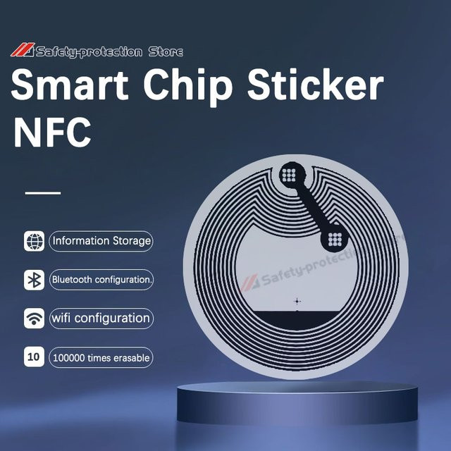 10 Stück NFC213 Nass-Einbau-NFC-Tags als Aufkleber mit 13,56 MHz und ISO13-Shortcut - Bild 1