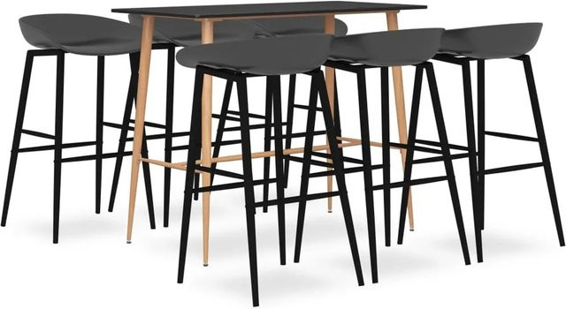 vidaXL 7-tlg. Bar-Set Modell 7 in Schwarz und Grau - Bild 1
