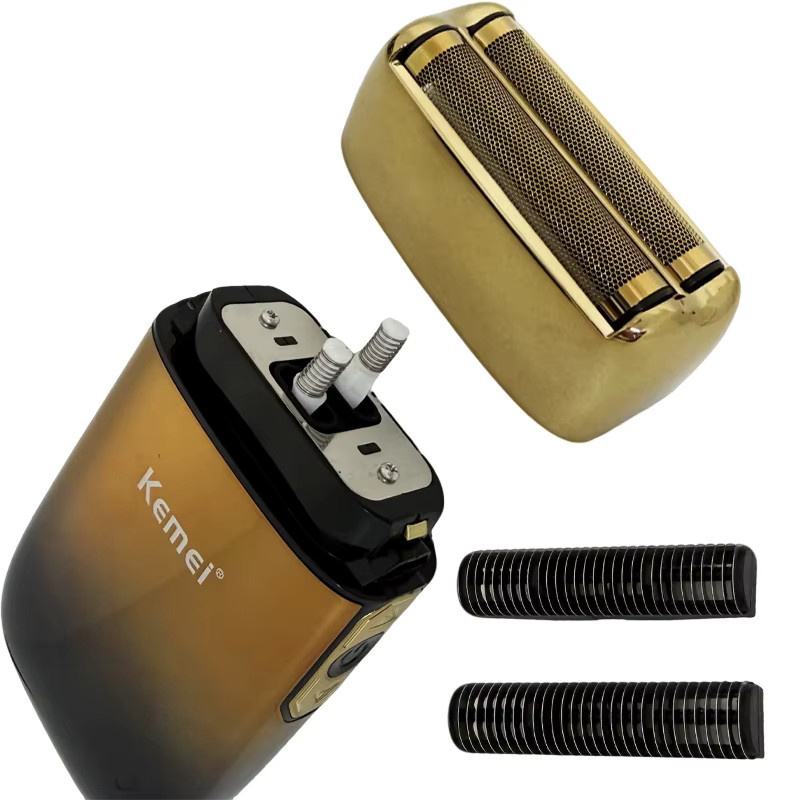 Kemei Ersatzkopf KM-TX10 mit Doppel-Folie und Cutter-Klinge in Gold - Bild 3