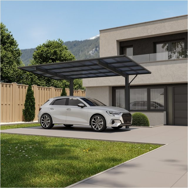 Azur Aluminium Carport Sky Typ 80 Lean-to in Anthrazit - Bild 1