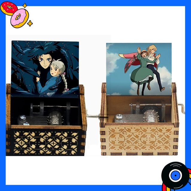 Bandai Howl Castle Spieluhr, Holz Handkurbel - Bild 1