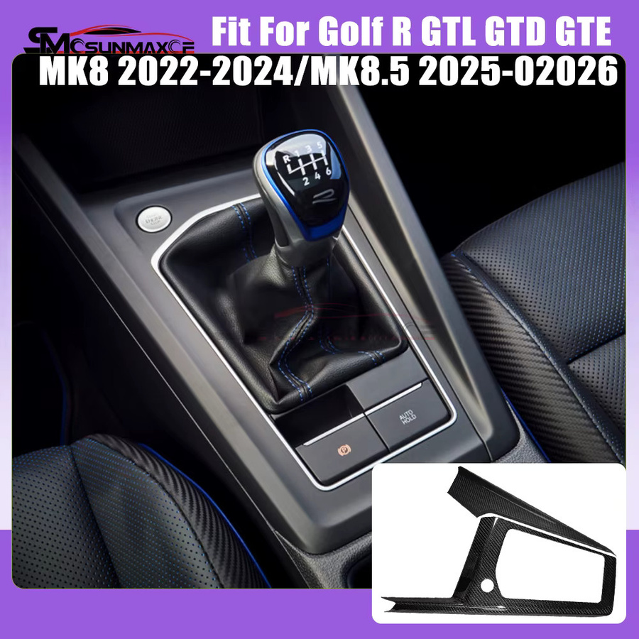 SMCSUNMAXCF Carbon Mittelkonsolen-Panel für VW Golf 8 MK8 und Golf 8.5 MK8 (2020-2026) in Schwarz, passend für Automatik- und Schaltgetriebe, LHD & RHD - Bild 2