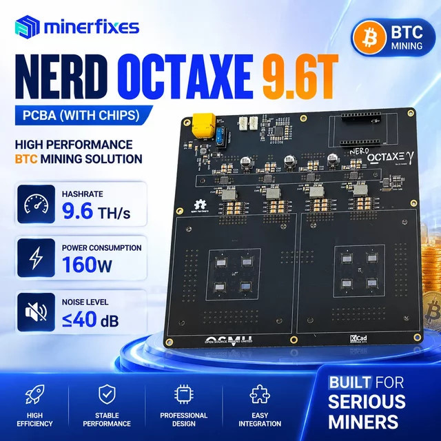 Minerfixes NerdOCTaxe Hydro Zubehör PCBA-Platine mit BM1370 Chip für DIY Bitcoin Miner, Schwarz - Bild 1