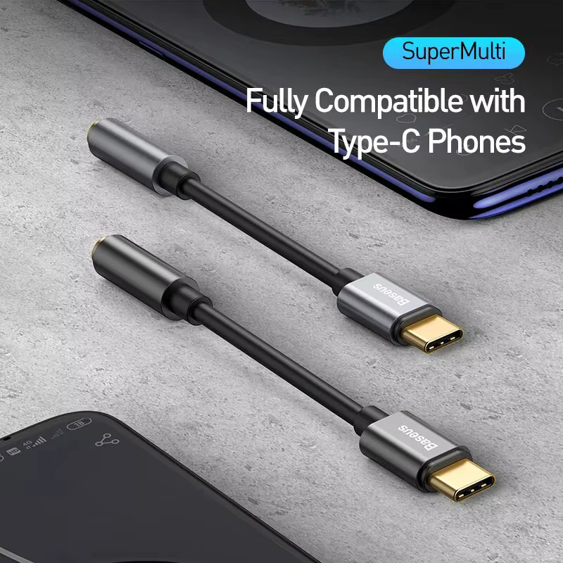 Baseus USB-C auf 3,5 mm Klinke Audio-Adapter Grey - Bild 3
