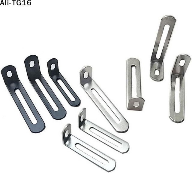 JETTING 10-teiliges Hardware-Set mit winkelverstellbaren L-förmigen Halterungen in Schwarz und Silber für Möbel und kippsichere Bücherregale - Bild 1