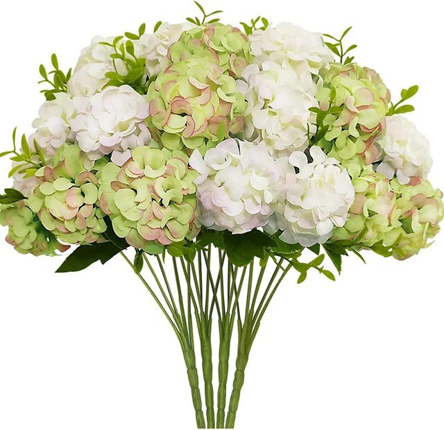 Yusheng Künstliche Nelken aus Seide und Kunststoff in Orange und Weiß für Hochzeiten und Dekorationen (3er Set) - Bild 1