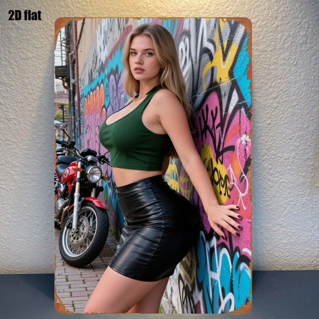 CIFBUY Vintage Metall-Wandschild mit Graffiti-Kunst im abstrakten Design, Mehrfarbig, B: 20,32 cm, H: 30,48 cm - Bild 1