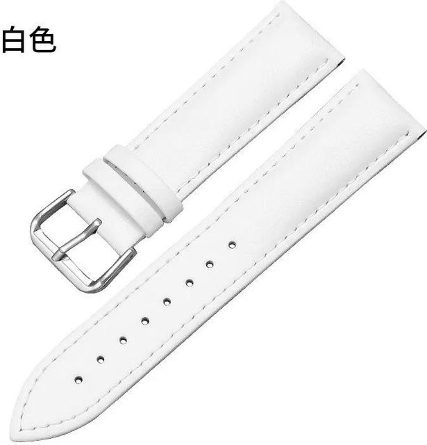 Foucsontop Uhrenarmband Leder, Weiß, Unisex, 22 mm - Bild 1