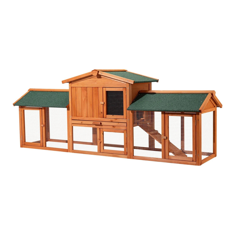 Wiltec XXL Hasenstall Freilaufgehege aus Kiefernholz in Bronzebraun, B/T/H: 211,0 x 53,0 x 83,5 cm - Bild 2