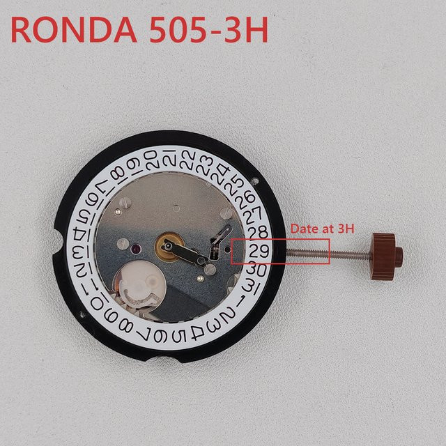 Ronda Uhrwerk 505-3, Quarzuhrwerk-Modifikation, Ersatzteilmechanismus - Bild 1