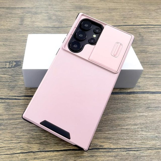 Stoßfeste Schieb-Kamera-Handyhülle für Samsung Galaxy S26 Ultra S25 Ultra S24 Plus S23 S22 5G S21 S20 FE Note 20 in Pink - Bild 1