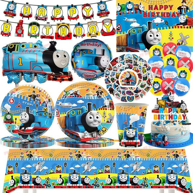 Hasbro Thomas & Friends Geburtstagsparty-Dekorationsset mit Tassen, Tellern und Ballons in Mehrfarbig für Kinder - Bild 1