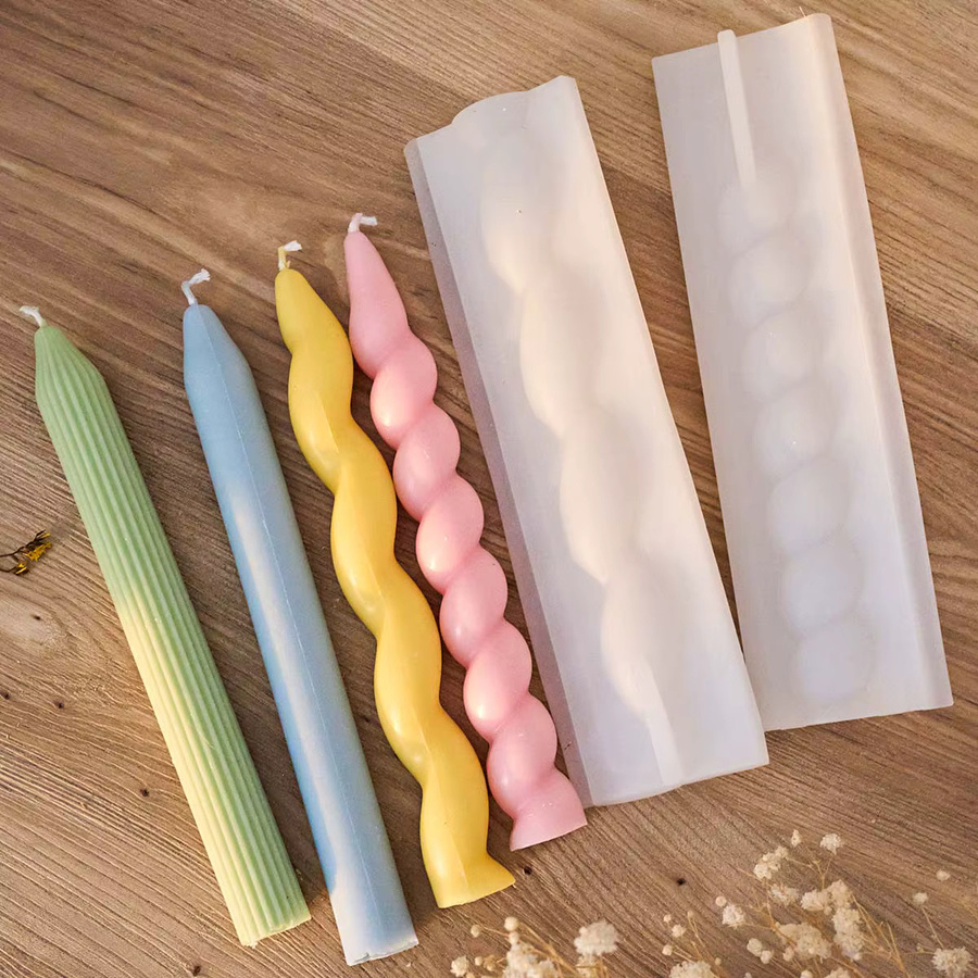 UDOCOOL Silikon-Kerzenform für geometrische Streifen und Spiralformen zur DIY-Kerzenherstellung und Harz-Dekoration - Bild 2