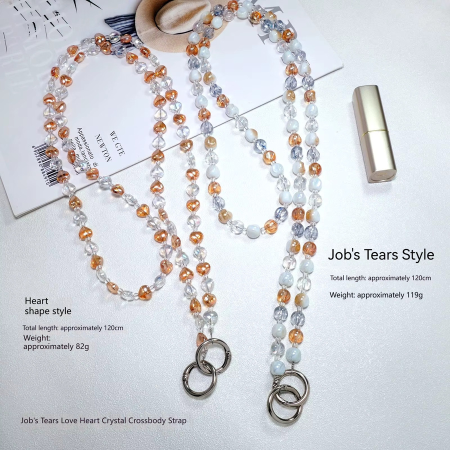 Wende-Handy-Lanyard von dcoud mit blauem Herz-Kristall als Umhängekette in Blau und Multicolour - Bild 1