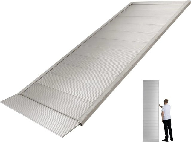 Breitrampe TRUTZHOLM aus Aluminium in Grau, geriffelt, B: 305 cm, B: 80 cm, Traglast 600 kg - Bild 1