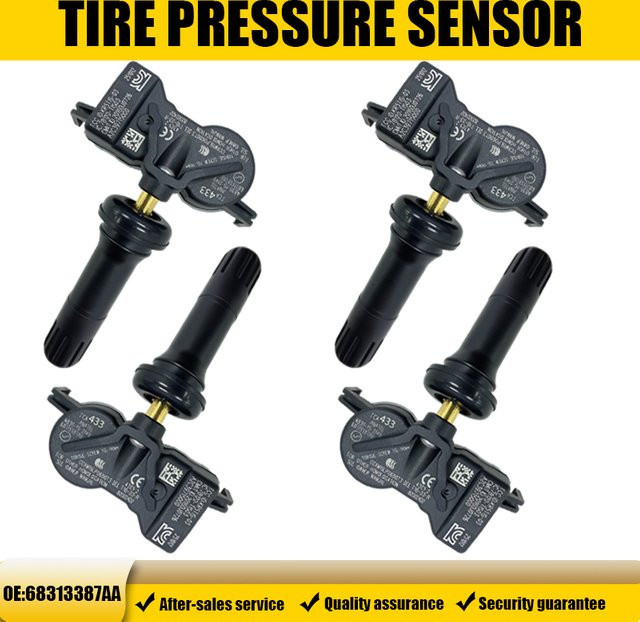 ANWAYTECH Reifendrucksensor TPMS 433MHz in Schwarz für Jeep Compass 2017-2024 und Dodge kompatibel mit 68313387AA und 68252493AB - Bild 1