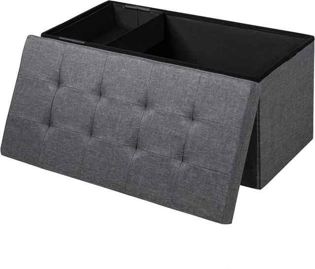 Costway Sitzhocker mit Stauraum klappbar, Grau, B/T/H: 40,5 x 40,5 x 40,5 cm - Bild 1
