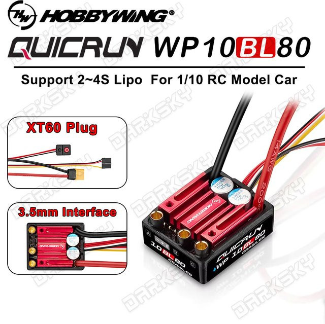 Hobbywing QUICRUN WP 10BL80 80A Sensorloser bürstenloser Regler, 1:10, Zubehör - Bild 1