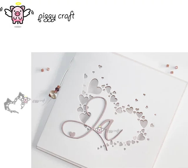 Piggy Craft Metall-Stanzform in Herzform für Scrapbook und Bastelarbeiten - Bild 1