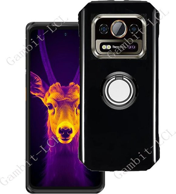 Stoßfeste Silikon TPU Handyhülle mit Ringhalterung für Ulefone Armor 25T Pro 5G und 25T in Schwarz und Transparent - Bild 1
