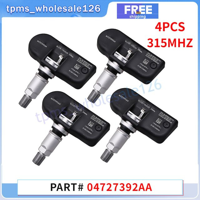 GANGLE Reifendruckkontrollsystem 315MHz TPMS Sensoren Set (4 Stück) für Chrysler Pacifica, Town & Country und Dodge Caravan, Ersatzteil 04727392aa und 05127335ad - Bild 1