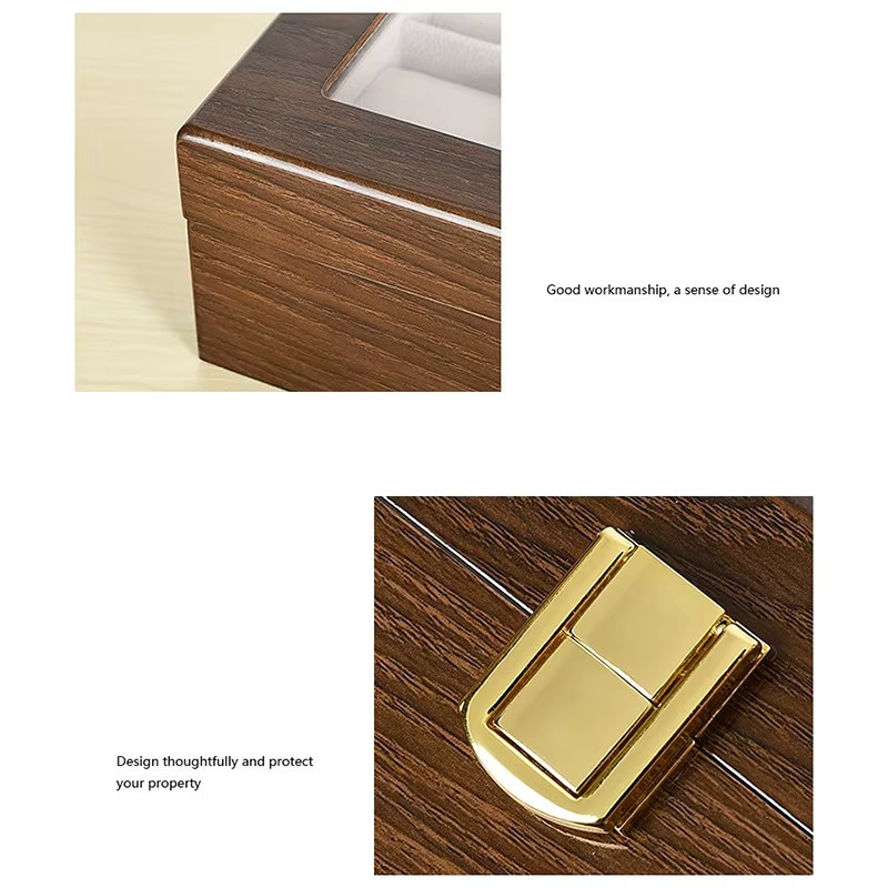 Uhrenbox, braune Kaffee-Holzmaserung, Unisex - Bild 4