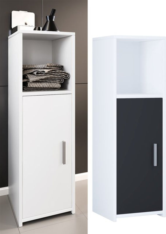 VCM Midischrank Zalo in Weiss mit Drehtür und offenem Fach, B/T/H: 30 x 30 x 95,3 cm - Bild 4