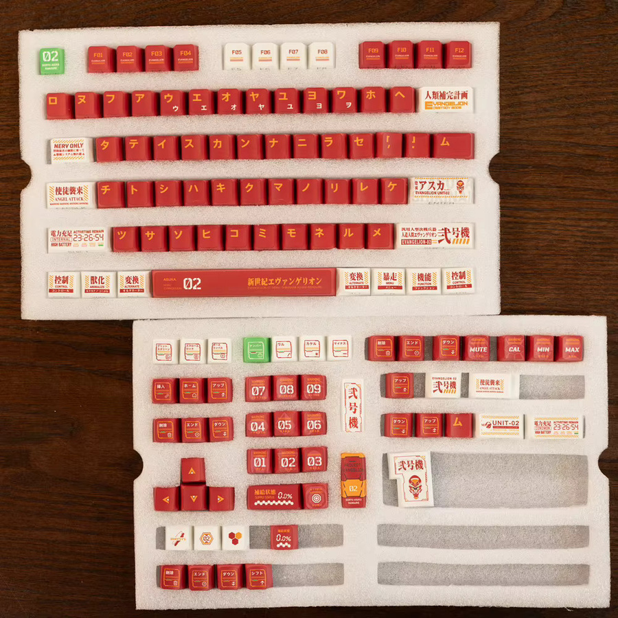 DYE FETISH EVA Tastenkappen Set mit Kirschprofil und seitlicher Gravur, 128 Stück aus PBT-Material für mechanische Tastaturen mit Hintergrundbeleuchtung - Bild 2