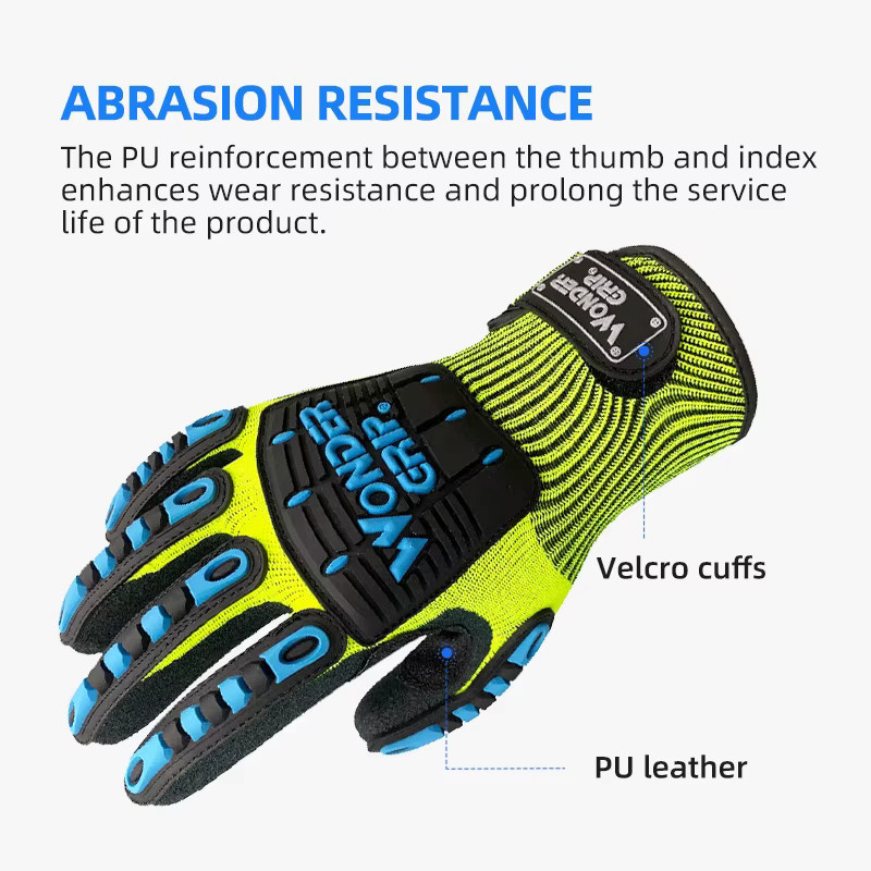 Wonder Grip Anti-Schlag- und Vibrations-Sicherheitsarbeitshandschuhe mit PVC-Knöchel und Nitril-Handflächenbeschichtung in Multicolour - Bild 3