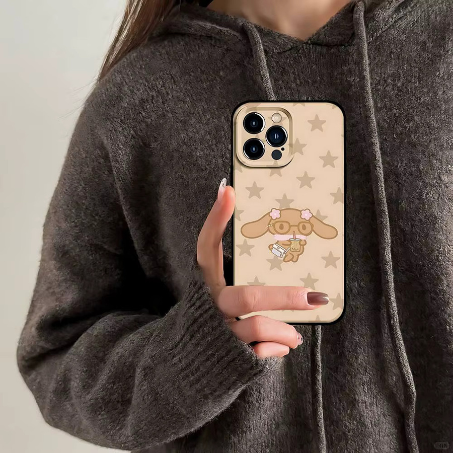 Mesuca Handyhülle mit Cartoon M-Mocha Design für iPhone 11 bis iPhone 17 Pro Max Plus Mini aus weichem TPU - Bild 3