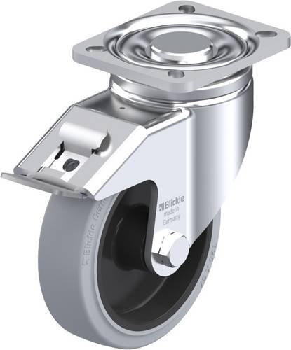 Blickle Lenkrolle LH-POEV 125R-1-FI-SG mit Feststeller in Schwarz-Grau, Rad-Durchmesser: 125 mm, Tragfähigkeit: 250 kg - Bild 1