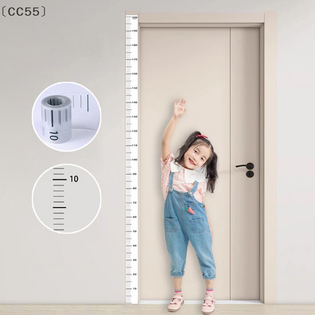 ieniaCC55 SigurHeight Wandaufkleber als Höhentabelle und Messlineal für das Kinderzimmer, Transparent - Bild 1