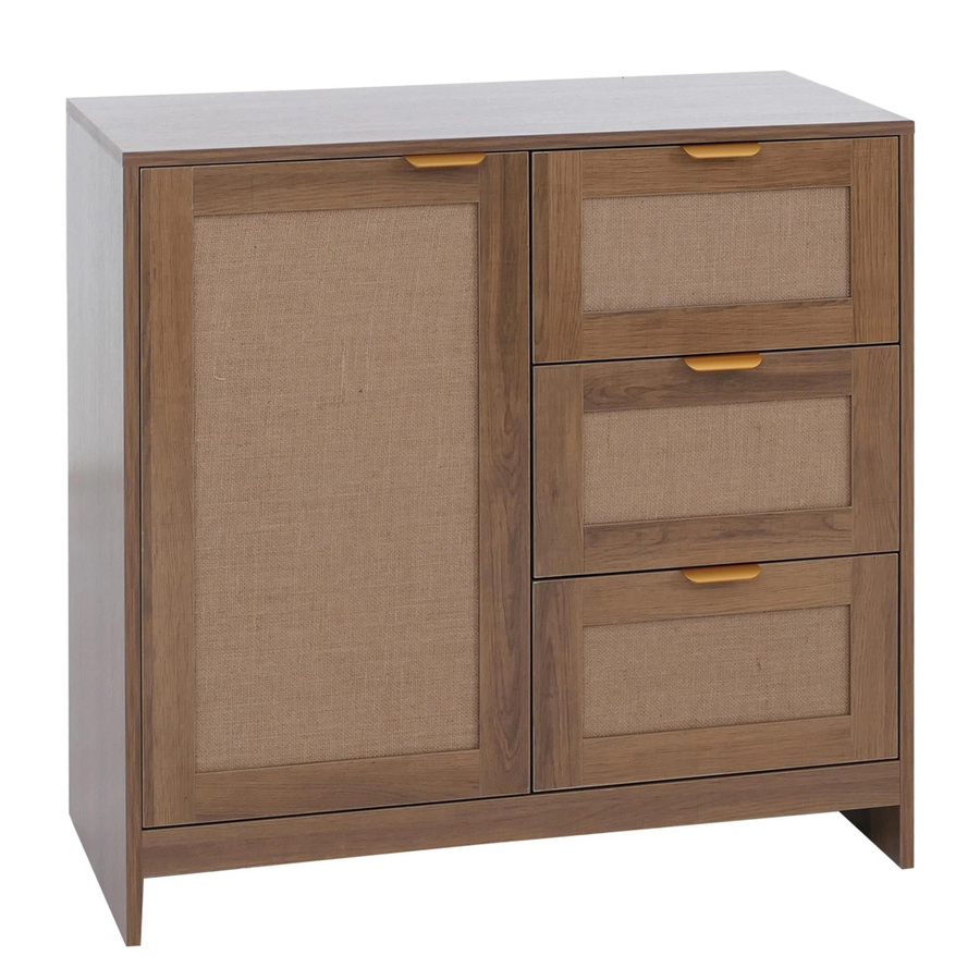 MCW Kommode MCW-P50 in Braun mit Leinenfront aus MDF und Melamin, B/T/H: 80 x 40 x 80 cm - Bild 2