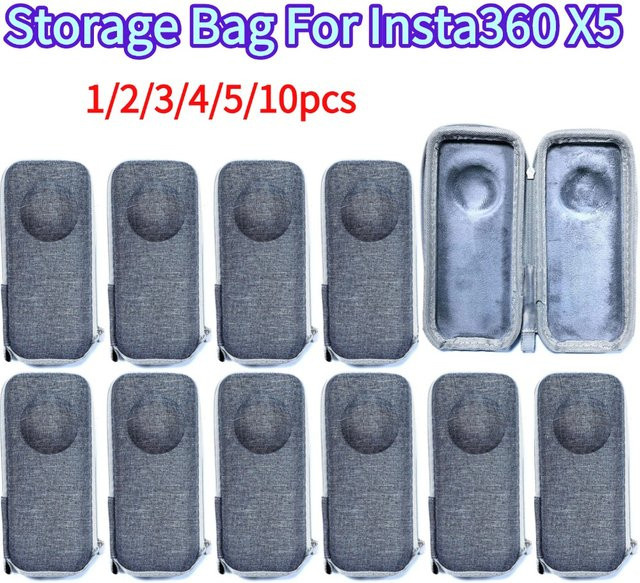 Insta360 X5 Kamera Tasche aus kratzfestem Nylon in Grau zum Schutz deiner Sportkamera - Bild 1