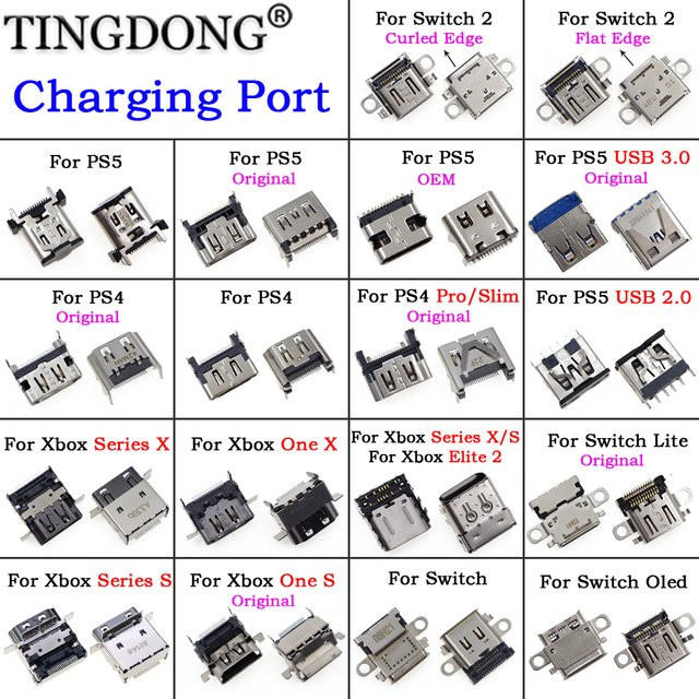 TingDong HDMI und USB-C Anschlussbuchse in Silber für PS4, PS5, Xbox One Series X/S und Nintendo Switch NS - Bild 1