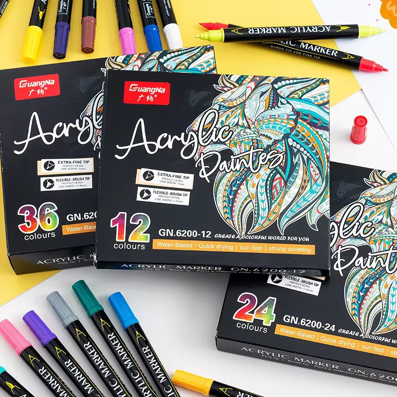 Dual Tip Acryl Pastell Marker Stifte in Mehrfarben für DIY Graffiti auf Stoff, Leinwand, Keramik und Metall - Bild 2